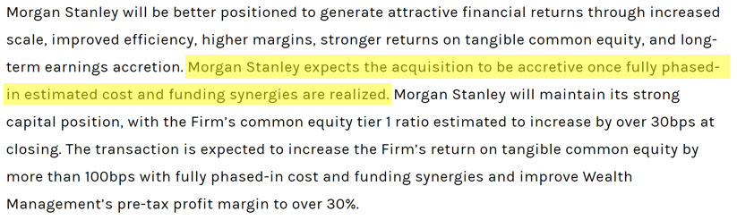 Press Release Excerpt from Morgan Stanley’s acquisition of Etrade