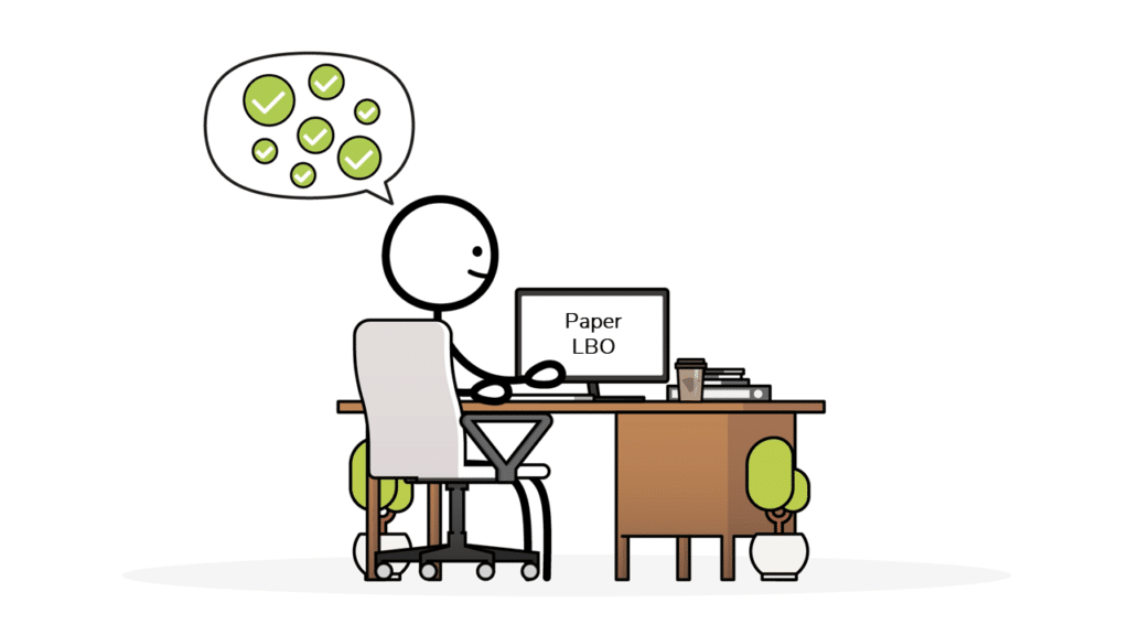 An image of a stick figure sitting at a desk understanding