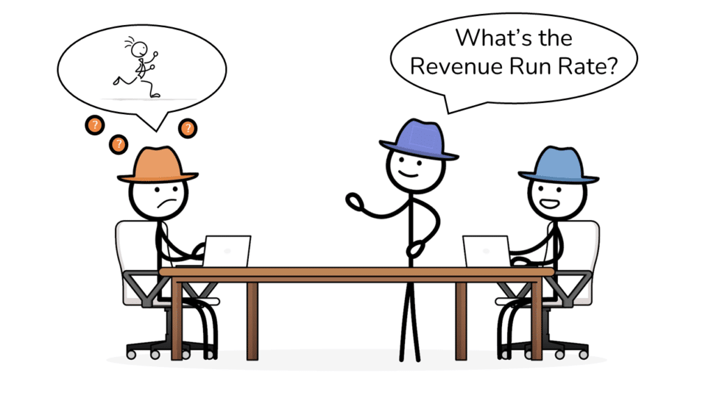An image of a stick figure in an interview thinking the boss is asking about running