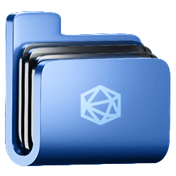 Blue folder icon with the Financeable logo mark for training resources