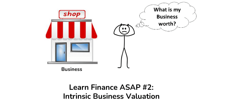 Stick figure standing next to Business wondering what it's worth