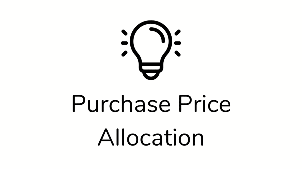 A lightbulb and the words Purchase Price Allocation